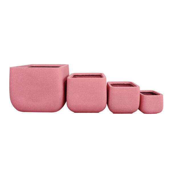 Monarch Squat pots in pink with fleck